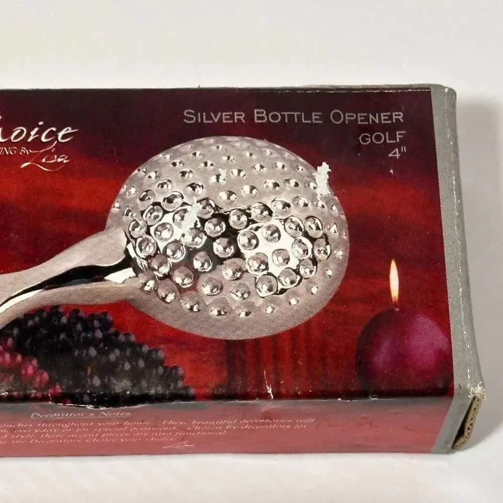 Vintage Davco Decorators Choice Silver-Plated Golf Ball Bottle Opener